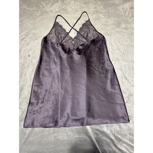 Victoria Secret Womens XL Purple Polyester Satin Chemise Slip Fabric Pulls Wear